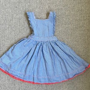 2/3 Mini Boden Pinafore Seersucker Dress